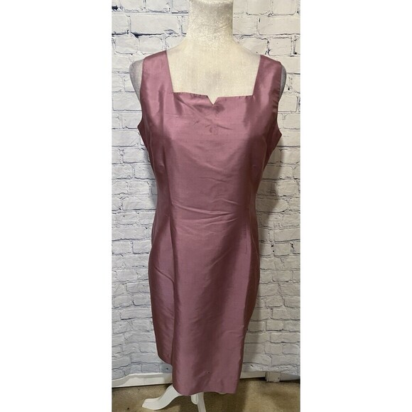 Rena Rowan Silk Sleeveless Lavender Lilac Shift Knee Length Dress, Size 10 - Picture 1 of 7